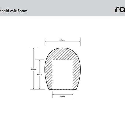3.5cm Handheld Mic Foam (50mm Børe)
